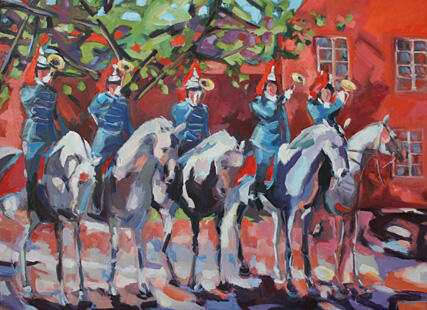 Cavaliers sounding the horn, Denmark