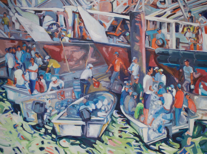 Bussling port, Kuwait