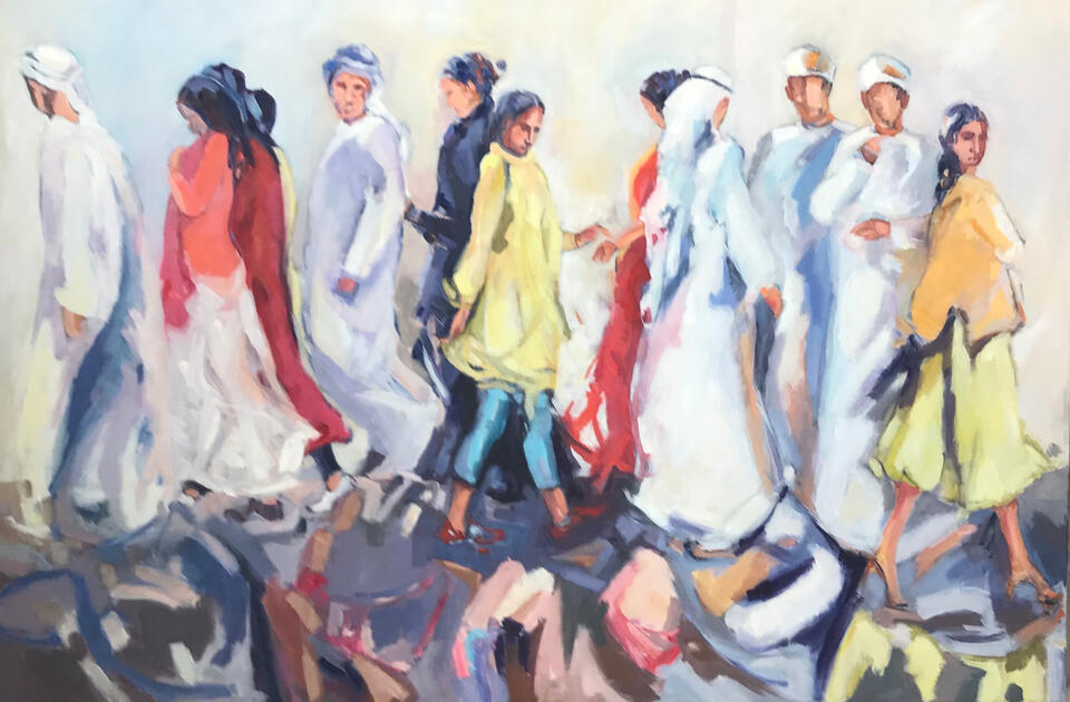 On the street, oil canvas, Kuwait