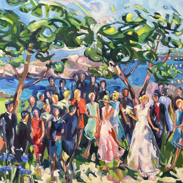 Celebration huile sur toile 90x90cm