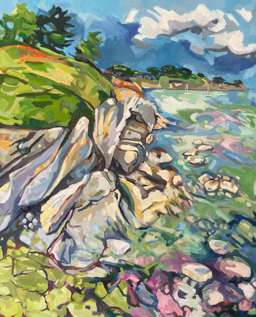 Tumulte rocheux huile sur toile 100x81cm